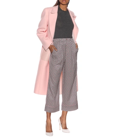 Shop Fendi Printed Silk Wide-leg Pants In Pink