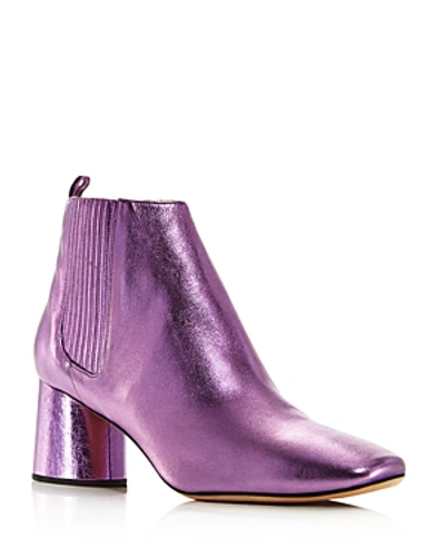 Shop Marc Jacobs Women's Rocket Round Block Heel Chelsea Booties In Lavender Leather