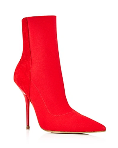 Shop Aqua Women's Mine Suede & Stretch Stiletto Booties - 100% Exclusive In Red