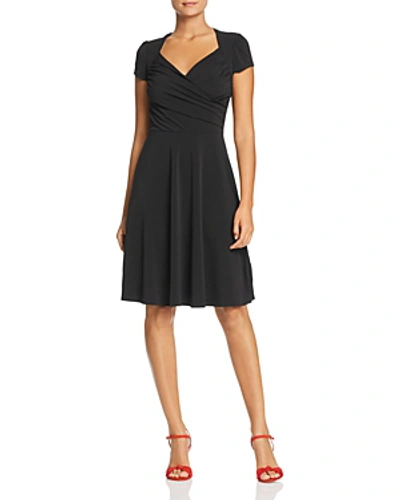 Shop Leota Short-sleeve Sweetheart Dress In Black