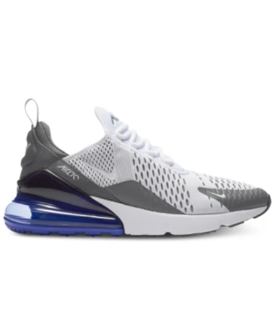 Shop Nike Men's Air Max 270 Casual Sneakers From Finish Line In White/white-persian Viole