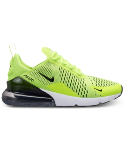 Shop Nike Men's Air Max 270 Casual Sneakers From Finish Line In Volt/black-dark Grey-whit