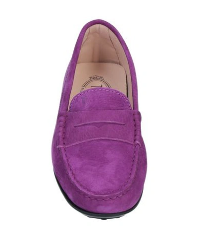 Shop Hogan Loafers In Mauve