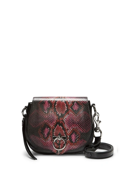 Shop Rebecca Minkoff Small Jean Saddle Bag In Pink Multi