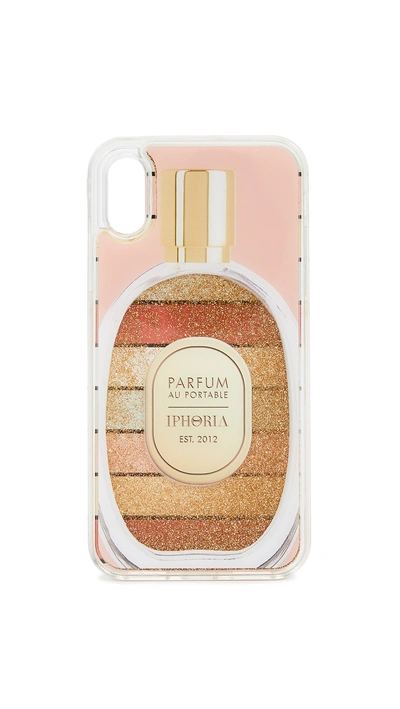 Shop Iphoria Round Perfume Iphone X Case In Coral Stripe