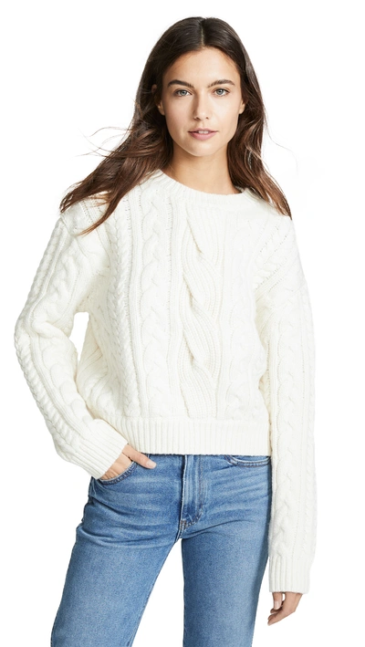 Shop Frame Cable Knit Sweater In Off White