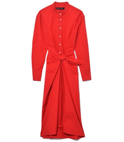Shop Proenza Schouler Red Poppy Long Sleeve Dress With Tie