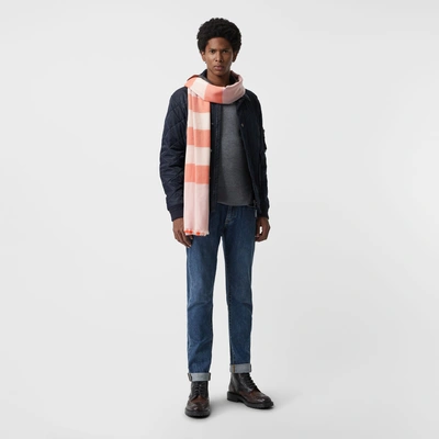Shop Burberry Lightweight Check Cashmere Scarf In Pale Blossom