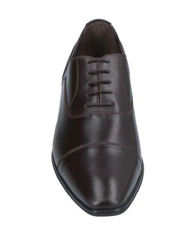 Shop A.testoni Lace-up Shoes In Dark Brown