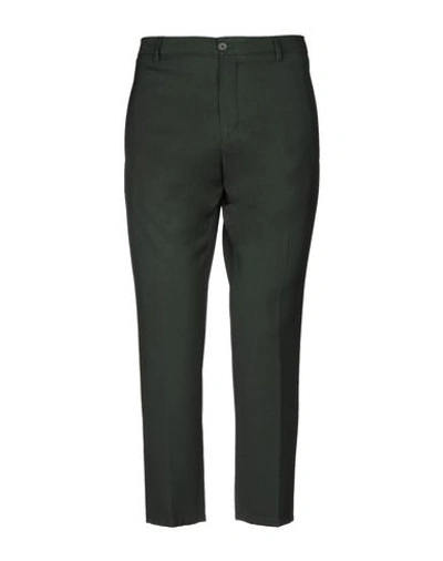 Shop Be Able Man Pants Dark Green Size 35 Virgin Wool