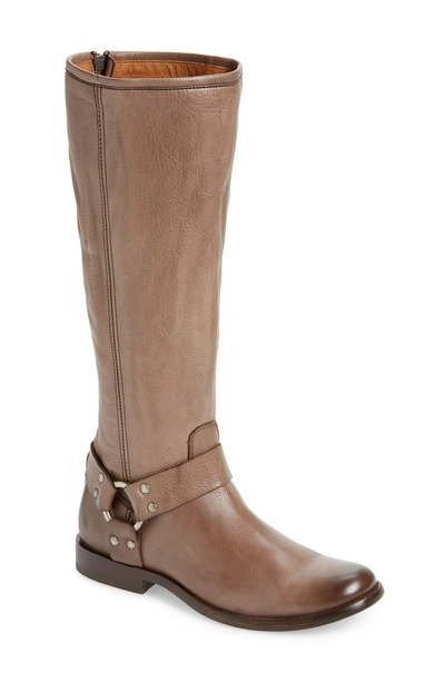 Shop Frye Phillip Harness Tall Boot In Grey Leather