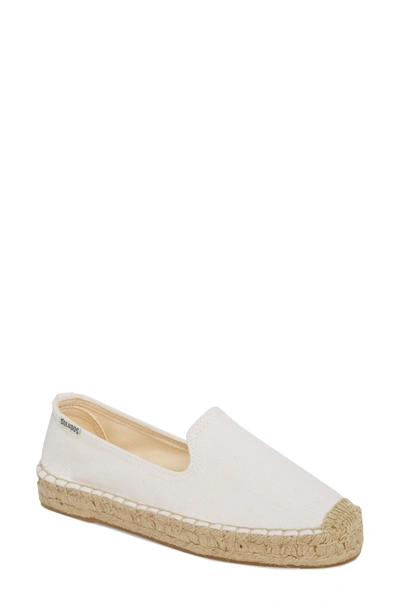 Shop Soludos Platform Espadrille Flat In White Canvas