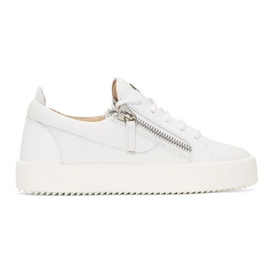 Shop Giuseppe Zanotti White Gail Sneakers