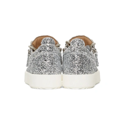 Shop Giuseppe Zanotti Silver Glitter Gail Sneakers