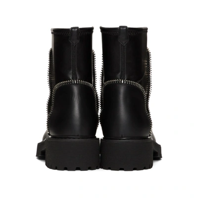 Shop Giuseppe Zanotti Black Zip Ankle Boots