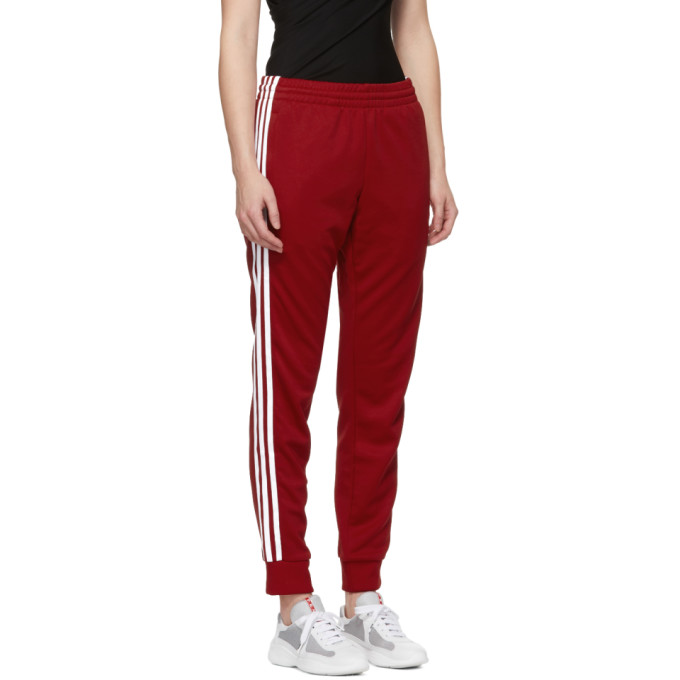 adidas red stripe track pants