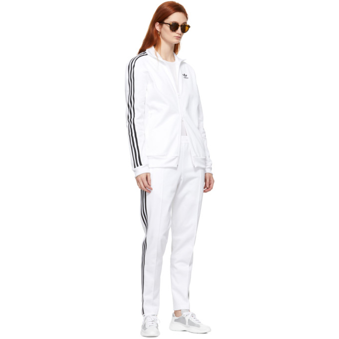 adidas beckenbauer track pants white
