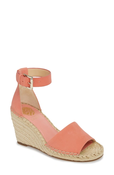Shop Vince Camuto Leera Wedge Sandal In Fancy Flamingo Leather