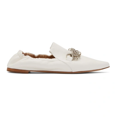 Shop Chloé White Reese Loafers