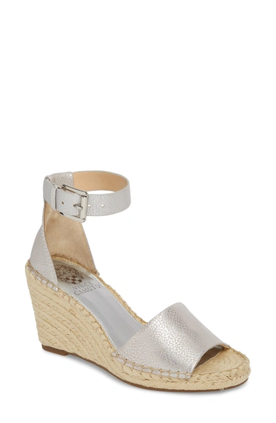 Shop Vince Camuto Leera Wedge Sandal In Metal Silver