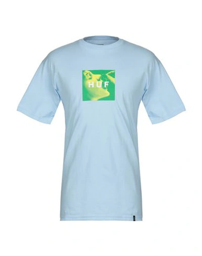 Shop Huf T-shirts In Sky Blue