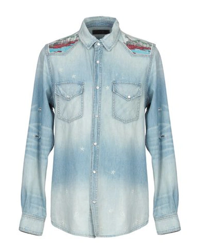 Shop Amiri Denim Shirt In Blue