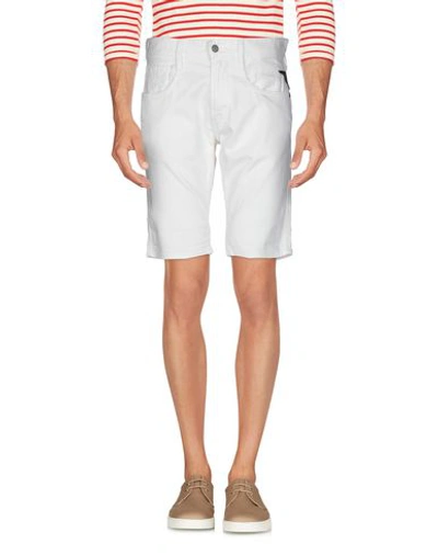 Shop Replay Denim Shorts In White