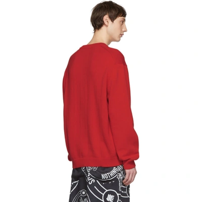 Shop Kenzo Red Intarsia Bamboo Tiger Sweater In 21 - Medium
