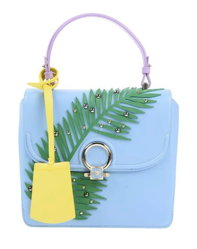 Shop Versace Handbag In Azure