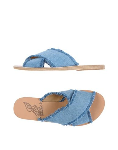 Shop Ancient Greek Sandals Woman Sandals Sky Blue Size 6 Textile Fibers