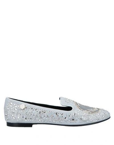 Shop Philipp Plein Loafers In Light Grey