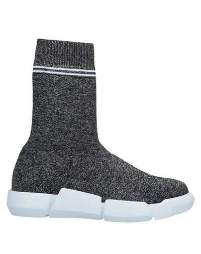 Shop Elena Iachi Woman Ankle Boots Lead Size 10 Textile Fibers In Grey