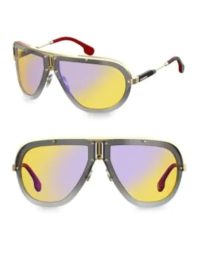 Shop Carrera 66mm Americana Shield Sunglasses In Gold Yelllow