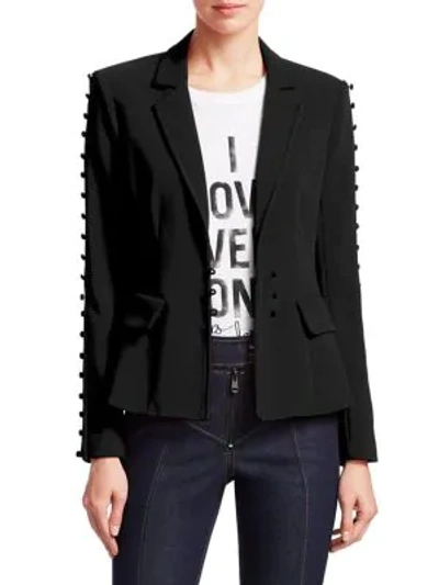 Shop Cinq À Sept Vivianna Button-sleeve Blazer In Black