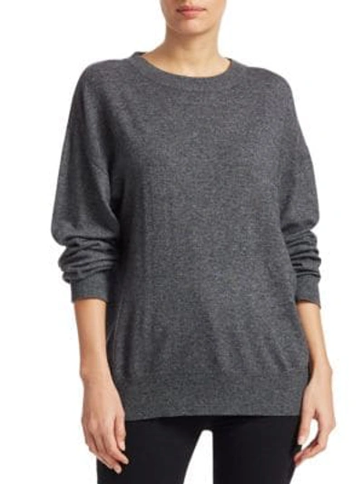 Shop A.l.c Knowles Cut-out Knit Sweater In Grey Melange