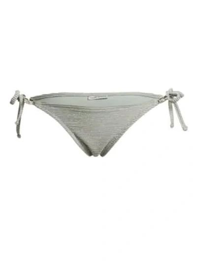Shop Heidi Klein Ribbed Shimmer Side-tie Bikini Bottoms In Silver