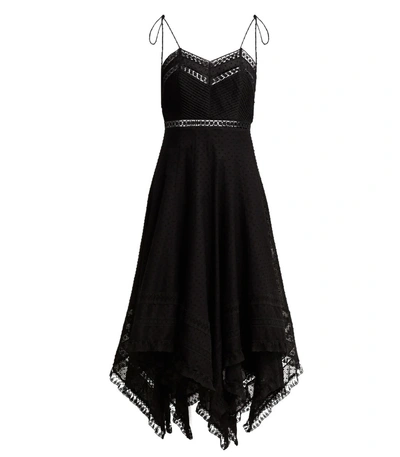 Shop Zimmermann Juno Cotton And Lace Scarf Dress In Black