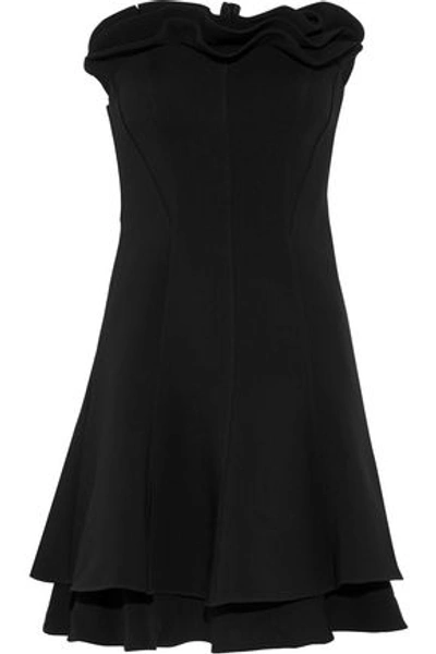 Shop Cinq À Sept Woman Tansy Strapless Ruffled Crepe Mini Dress Black