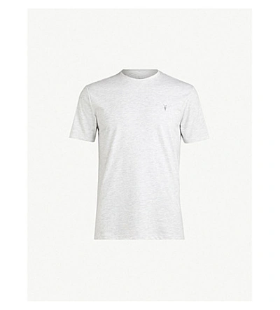 Shop Allsaints Brace Crewneck Cotton-jersey T-shirt In Chalkwhitema