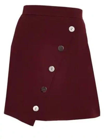 Shop Sandro Autumn Berkeley Fiji Asymmetric Button Skirt In Bordeaux