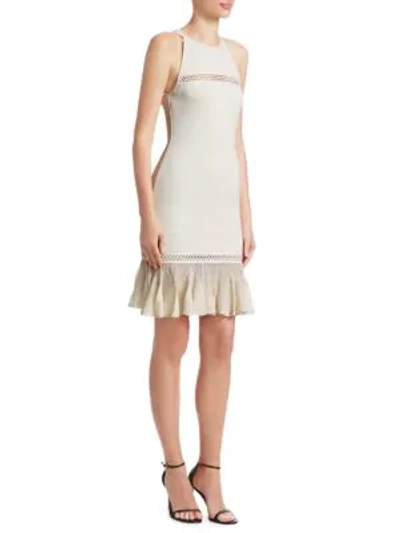 Shop Roberto Cavalli Peplum Hem Knit Dress In White