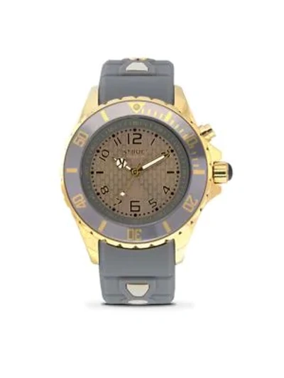 Shop Kyboe! Power Gold Cyclone Grey Silicone & Goldtone Stainless Steel Strap Watch/40mm