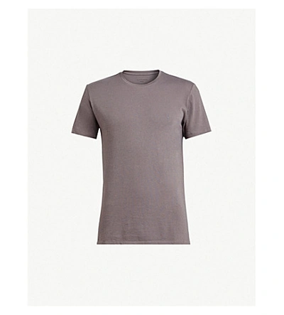 Shop Allsaints Cradle Cotton-jersey T-shirt In Core Grey