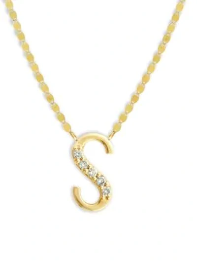Shop Lana Jewelry Women's 14k Yellow Gold Diamond Necklace In Initial S