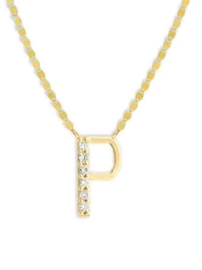Shop Lana Jewelry 14k Yellow Gold Diamond Necklace In Initial P