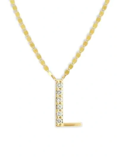 Shop Lana Jewelry 14k Yellow Gold Diamond Necklace In Initial L