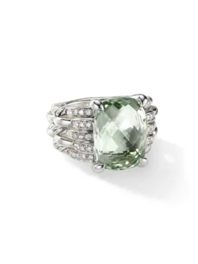Shop David Yurman Tides Prasiolite & Pavé Diamond Sterling Silver Ring