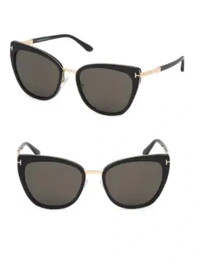 Shop Tom Ford Women's Simona 57mm Cat Eye Sunglasses In Black