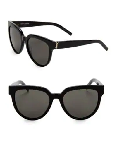 Shop Saint Laurent M28 54mm Cat Eye Sunglasses In Black