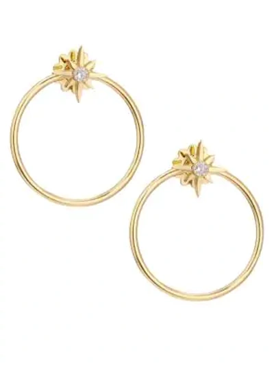 Shop Dressing Gownrto Coin Disney X  Princess Cinderella Diamond Stud & 18k Yellow Gold Hoop Jacket Earring Set